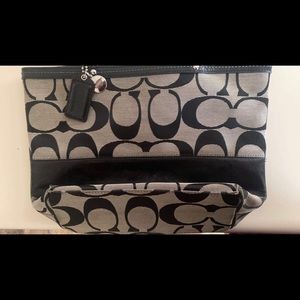 Coach black/grey original logo shoulder handbag